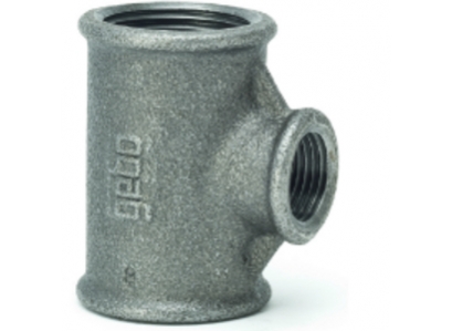 T-kus čierny redukovaný 130 3/4"x1/2"x3/4"