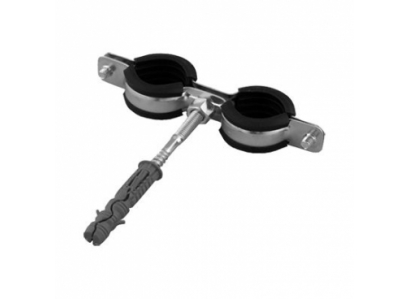 Dvojobjímka 2x25-29+šrob KOMBI s gumou 3/4"