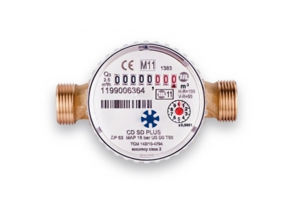 Vodomer 3/4" bytový 30° -130mm studena voda