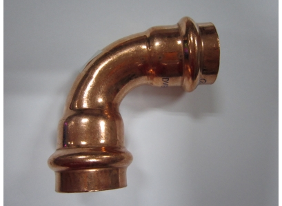 CU Oblúk meď 90° FF 28 LISOVACÍ RZ 9002 VODA