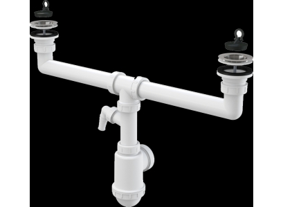 Sifón DVOJDREZ s ner.mriežk.+príp.A 449P