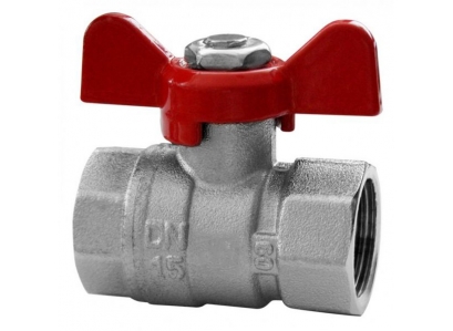 Guľový kohut 1/2" FF motýľ VODA