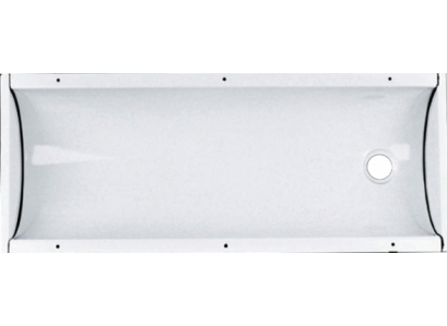 Plechový smalt.žľab s výtokom 1m+spoj.p.