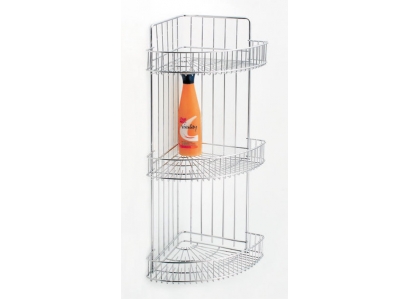 Rohová polička trojitá 22x22x60 chróm