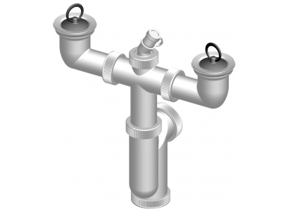 Sifón na DVOJDREZ nerez T-724
