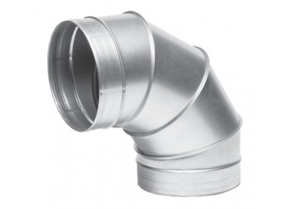 Koleno kovové 125 90°,pozink.plech