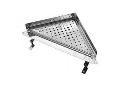 Sprchov.žľab  s roštom ROHOVÝ 30x30cm