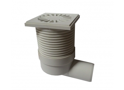 Podl.vpusť boč.PLAST 100x100/50 NASTAV.