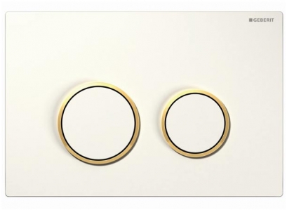 Tlačidlo SIGMA 20 , lesklá biela-zlatá-lesklá biela